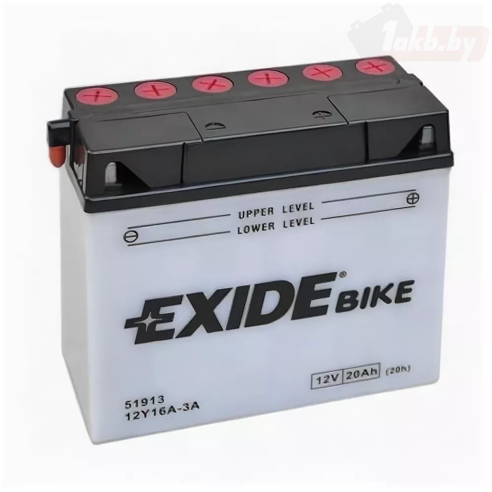 Exide 12Y16A-3B (20 А/ч, 210А) R+, AGM мотоаккумулятор с жидким электролитом в комплекте