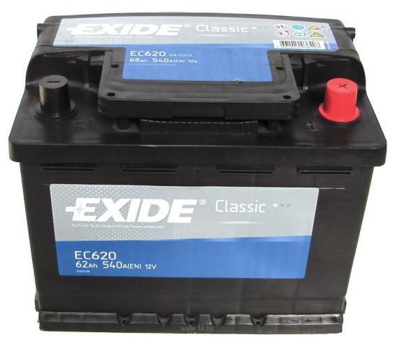 Exide Classic EC620 (62 A/h), 500A R+