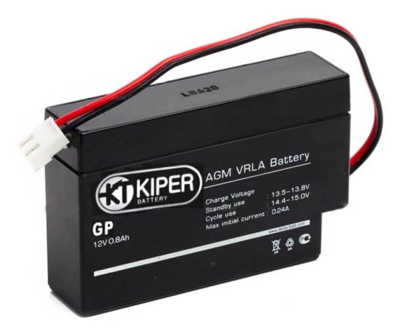 Аккумулятор Kiper 12V 0.8Ah AGM для ИБП (96×25×62 мм), клеммы F1/F2