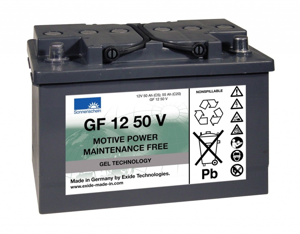Sonnenschein GF 12 050 V (55 А/ч, 12V) Тяговый GEL аккумулятор для поломоечных машин и штабелеров