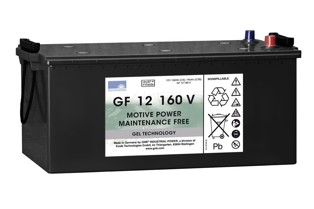 Sonnenschein GF 12 160 V (196 А/ч C20) Тяговый GEL для поломоечных машин и электроштабелеров