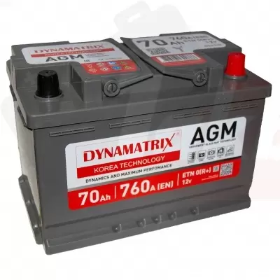 DYNAMATRIX-KOREA AGM DEK700 (70 A/h), 760A R+