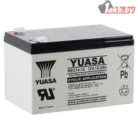 Аккумулятор для ИБП Yuasa REC14-12 (13 А/ч) AGM, клеммы F2, для APC Smart-UPS и Eaton