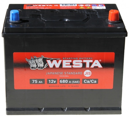 WESTA Asia 6СТ-75 VLR Euro (75 A/h), 680A R+