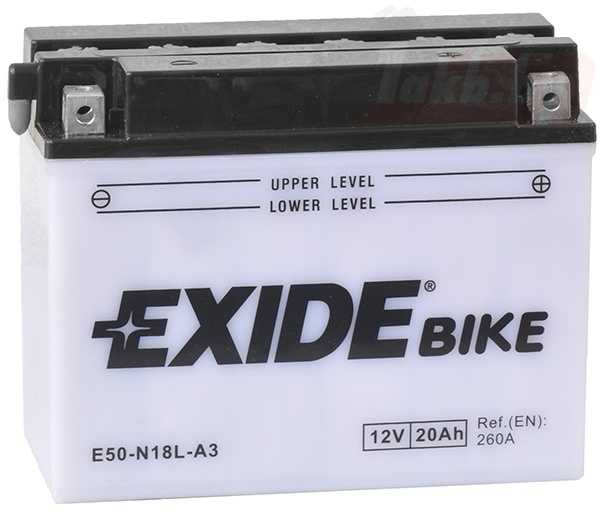 Exide E50-N18L-A3 (20 А/ч, 260А) Обратная (R+), AGM для снегоходов и квадроциклов