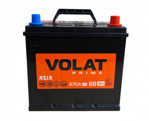 Volat Prime Asia (68 А/ч, 670А) Обратная полярность, корпус D23 (230×175×225 мм) для Mazda CX-5, Toyota RAV4 - фото 1