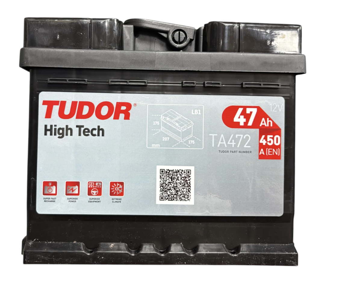 Tudor High Tech TA472 (47 А/ч, 450А) Обратная (R+), низкий корпус 175 мм для Fiat Panda / Ford Ka - фото 2