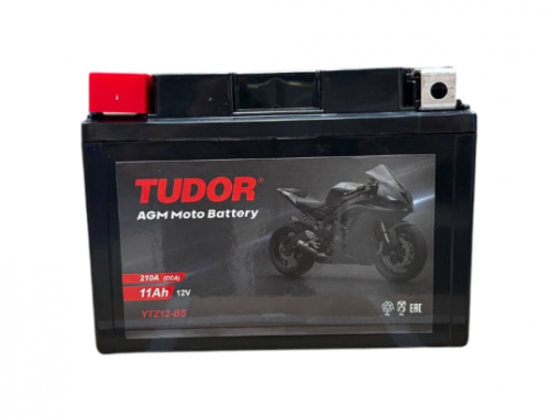 Tudor YTZ12-BS (11 А/ч, 210А) L+, AGM мотоаккумулятор для Yamaha YZF-R1 / Honda CBR1000RR - фото 1