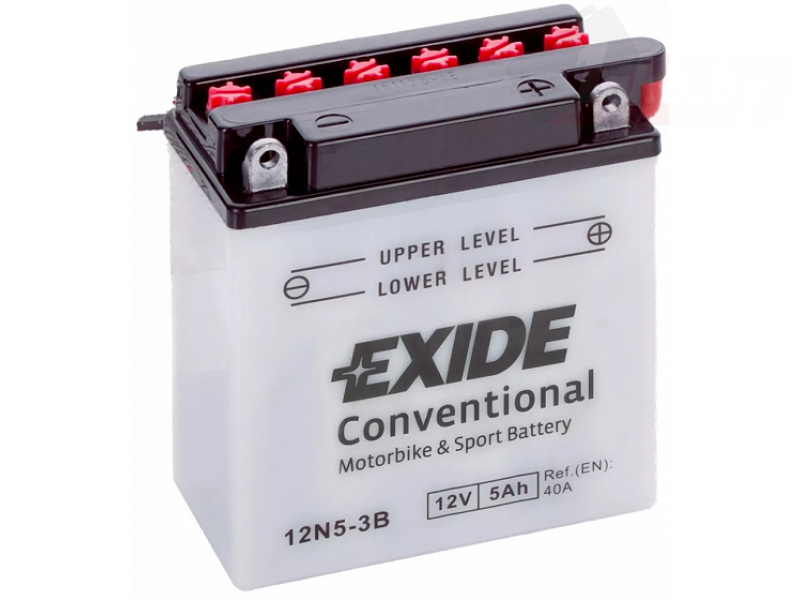 Exide 12N5-3B (5 А/ч) R+, Сухозаряженная мото-батарея под заправку для Honda CB/Yamaha