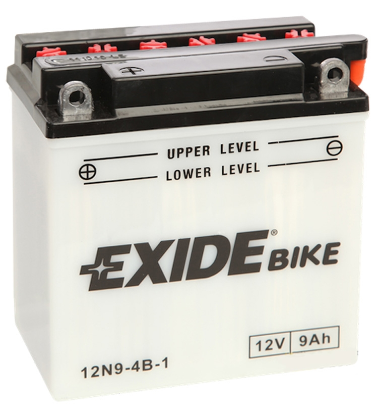 Exide 12N9-4B-1 (9 А/ч, 85А) L+, Мотоаккумулятор YB9-B для Honda CB/Yamaha