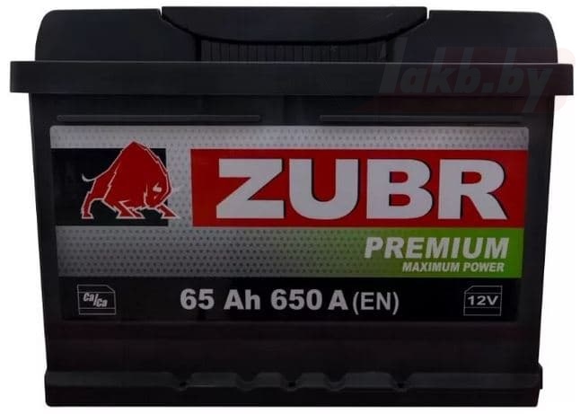 Zubr Premium ZU651P (65 А/ч, 650А) L+, низкий корпус 175мм для Kia/Hyundai