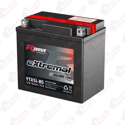 RDrive eXtremal Silver AGM YTX5L-BS (4,6 A/h), 75A R+