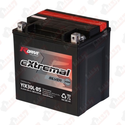 RDrive eXtremal Iridium AGM YIX30L-BS (31,6 A/h), 385A R+