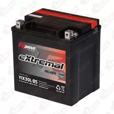 RDrive eXtremal Iridium AGM YIX30L-BS (31,6 A/h), 385A R+