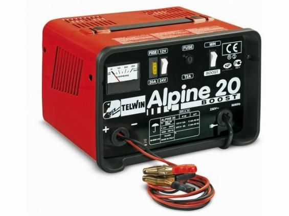 TELWIN ALPINE 20 BOOST (12В, 18А, 100А) Пуско-зарядное устройство Трансформаторный тип с амперметром