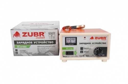 Зарядное устройство Zubr ZUE-6/12-6 (6/12В, 6А) Трансформаторное ЗУ с амперметром и защитой от КЗ