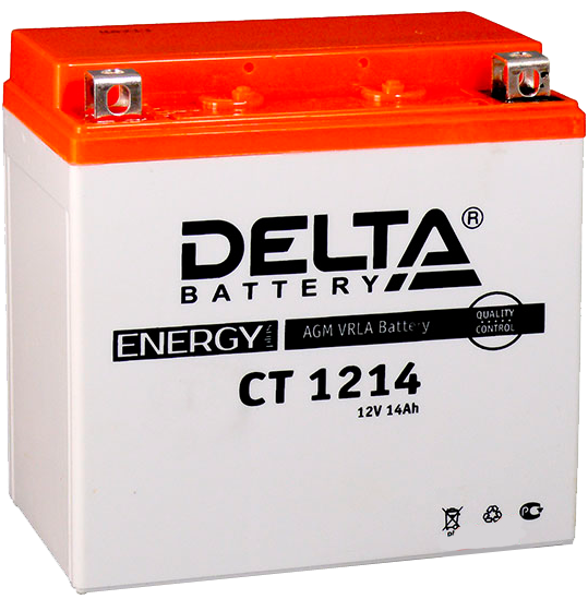 Delta CT 1214 (YTX14-BS, YTX14H-BS, YTX16-BS, YB16B-A) (14 A/h), 200A L+