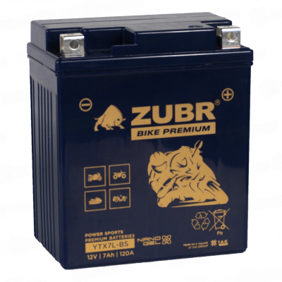 ZUBR AGM YTX7L-BS (7 A/h), 100A R+