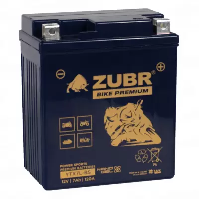 ZUBR YTX7L-BS (MF) (7 A/h), 100A R+