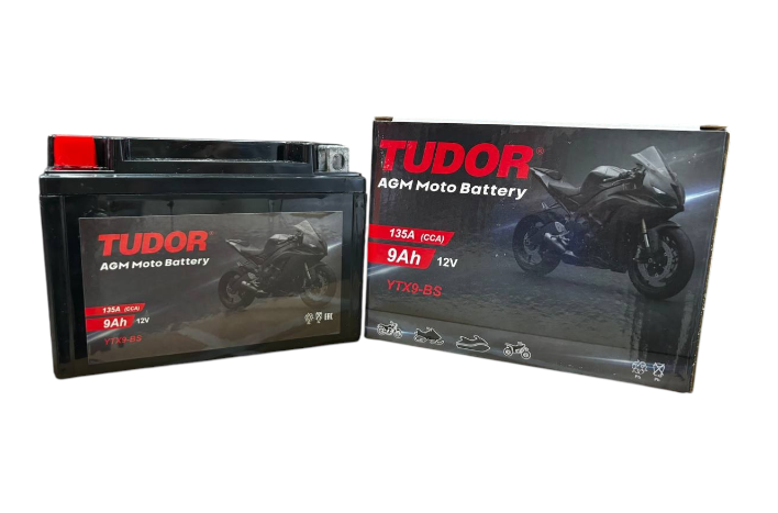 Tudor YTX9-BS (9 А/ч, 120А) Прямая (L+), AGM герметичный мотоаккумулятор для Suzuki/Honda/Kawasaki - фото 3