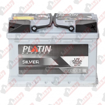 PLATIN SILVER (78 A/h), 750A R+ низ.