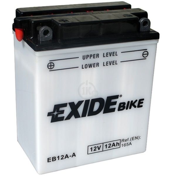 Exide EB12A-A (12 А/ч, 135А) L+, Сухозаряженный мотоаккумулятор YB12A-A для Honda CB/Yamaha
