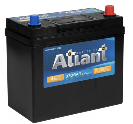 ATLANT Blue Asia (45 А/ч, 400А) Обратная (R+), корпус B24 с тонкими клеммами для Hyundai/Kia