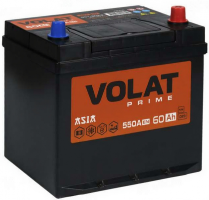 VOLAT Prime Asia (60 А/ч, 550А) L+, тонкие клеммы JIS, для Mazda 3 / Toyota Corolla