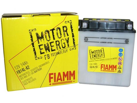 FIAMM FB14L-A2 (14 А/ч, 150А) Обратная (R+), Dry Charged мотоаккумулятор для Harley-Davidson и BMW K-серии