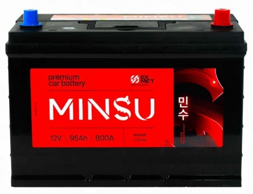 MINSU Asia 95D31R (95 А/ч, 800А EN) Обратная полярность, азиатский корпус D31 для Toyota Land Cruiser и Nissan Patrol