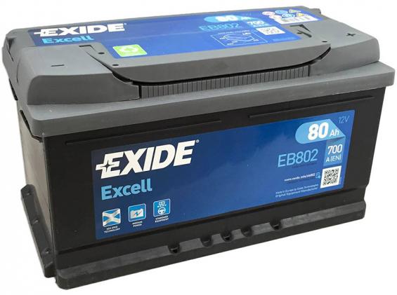 Exide Excell EB802 (80 A/h), 700A R+