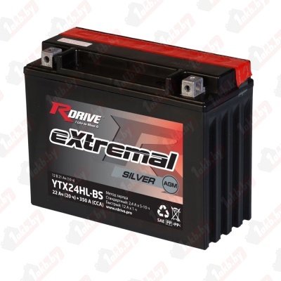 RDrive eXtremal Silver AGM YTX24HL-BS (22 A/h), 350A R+