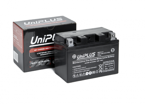 UniPLUS EBZ12-4-1 YTZ12S-BS (11 А/ч, 210А) L+, Мотоаккумулятор AGM для Honda CBR600RR / Yamaha YZF-R6 UniPLUS EBZ12-4-1 YTZ12S-BS (11 А/ч, 210А) L+, Мотоаккумулятор AGM для Honda CBR600RR / Yamaha YZF-R6