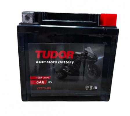 Tudor YTZ7S-BS (6 А/ч, 63А) Обратная (R+), AGM Factory Activated для Honda CBR600RR / Yamaha YZF-R6
