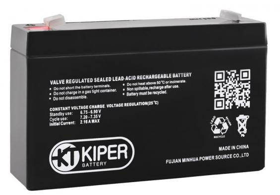Kiper GP-445 (9 А/ч, 6V) AGM, узкий корпус 34 мм для ИБП и ОПС