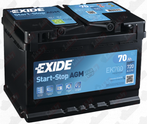 Exide Start-Stop AGM EK700 (70 A/h), 760A R+
