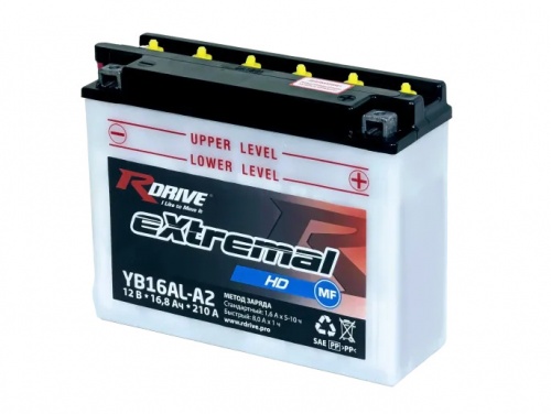RDrive eXtremal HD YB16AL-A2 (16 А/ч, 210А) Обратная (R+), AGM мотоаккумулятор для снегоходов и квадроциклов RDrive eXtremal HD YB16AL-A2 (16 А/ч, 210А) Обратная (R+), AGM мотоаккумулятор для снегоходов и квадроциклов