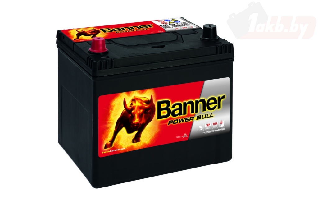 Banner Power Bull P6062 (60 А/ч, 510А) Обратная R+, JIS D23 низкий корпус для Mazda 3, Toyota Corolla