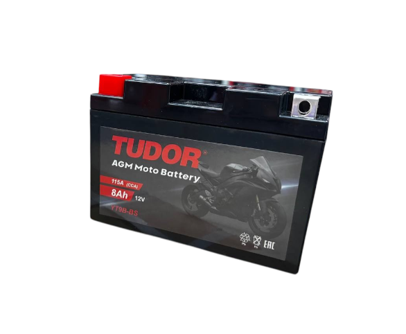 Tudor YT9B-BS (8 А/ч, 115А) L+, AGM мотоаккумулятор для Honda CB400 / Yamaha FZ6 - фото 2