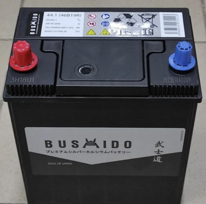 Bushido Asia (44 А/ч, 400А) L+, JIS B19L высокий корпус 225мм для Hyundai/Kia