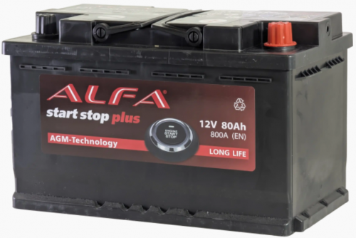 ALFA AGM (80 A/h), 800A R+