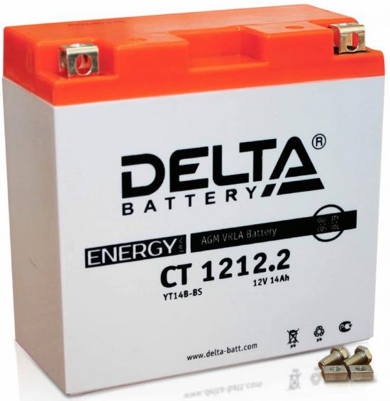 Delta CT 1212.2 (YT14B-BS) (14 А/ч, 230А EN) Прямая (L+), AGM с жидким электролитом Yamaha YZF-R1 / Honda CBR600RR