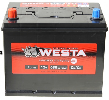 WESTA Asia 6СТ-75 VL рус. (75 A/h), 680A L+