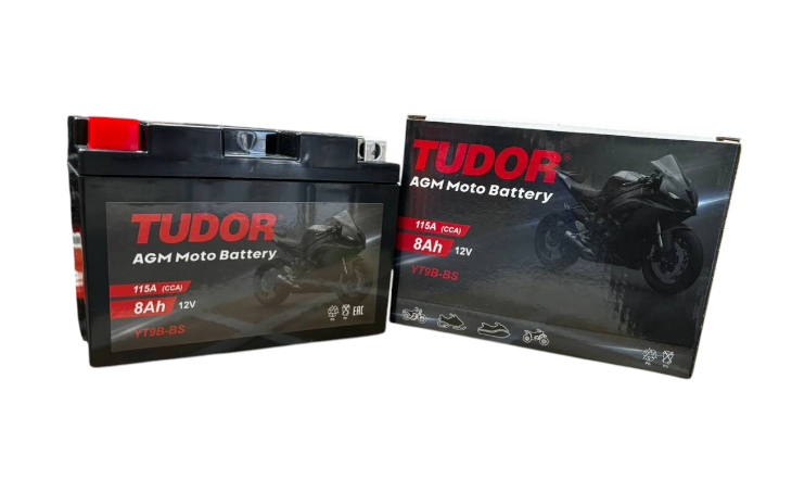 Tudor YT9B-BS (8 А/ч, 115А) L+, AGM мотоаккумулятор для Honda CB400 / Yamaha FZ6 - фото 3