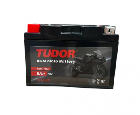 Tudor YT9B-BS (8 А/ч, 115А) L+, AGM мотоаккумулятор для Honda CB400 / Yamaha FZ6 - фото 1