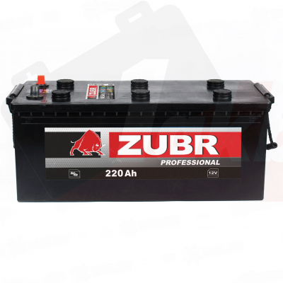 Zubr Professional (220 A/h), 1300A R+ корпус как у 190 A/h под болт, для МАЗ