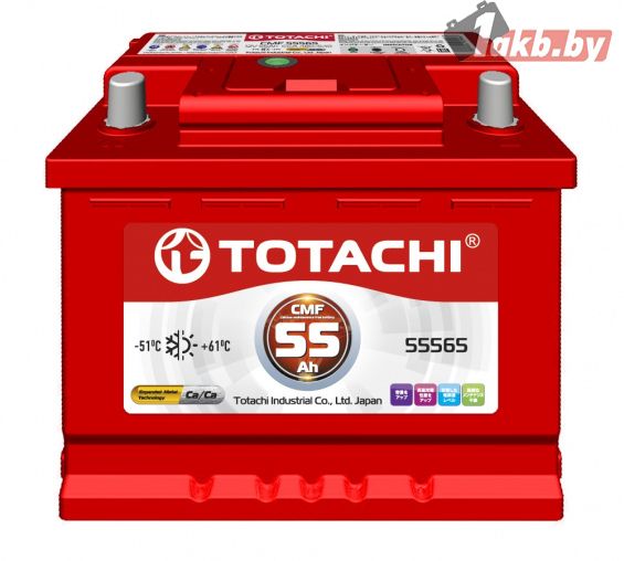 Totachi CMF55565 (55 А/ч, 480А) Обратная R+, узкий корпус B24L для Hyundai/Kia