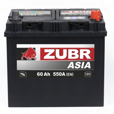 Zubr Ultra ASIA ZU600J (60 А/ч, 550А) Обратная R+, корпус D23L для Mazda 3 / Hyundai Elantra - фото 1