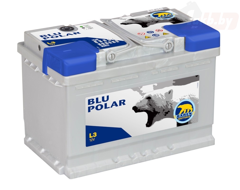 Baren Polar Blu (60 А/ч, 600А) Обратная (R+), Ca/Ca высокий пусковой ток для Hyundai/Kia/Renault