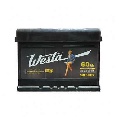 Westa Black (60 A/h), 600A R+ низ.